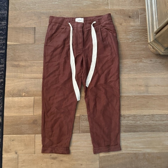 Aritzia Wilfred Allant Pant Crop Moroccan Spice Linen Blend Pants - Picture 1 of 5